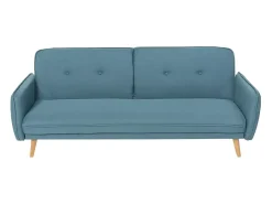 Sofá cama reclinable de diseño nórdico clic clac 3 plazas tejido Merida - Azul Marino