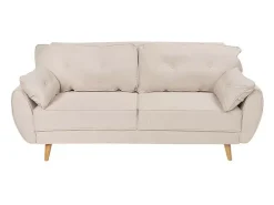 Sofá cama reclinable de diseño nórdico clic clac 3 plazas en tejido Fortaleza - Beige