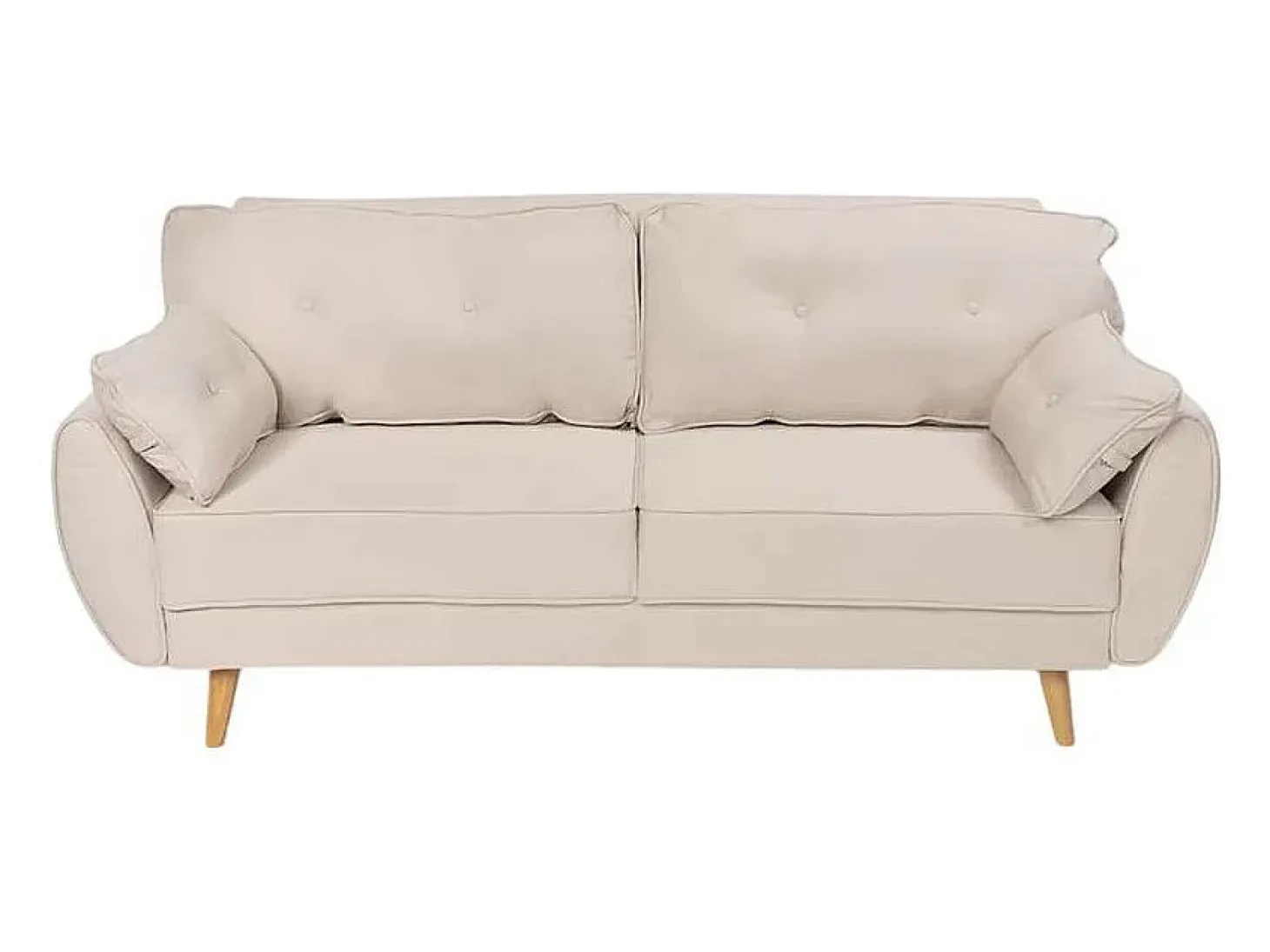 Sofá cama reclinable de diseño nórdico clic clac 3 plazas en tejido Fortaleza - Beige