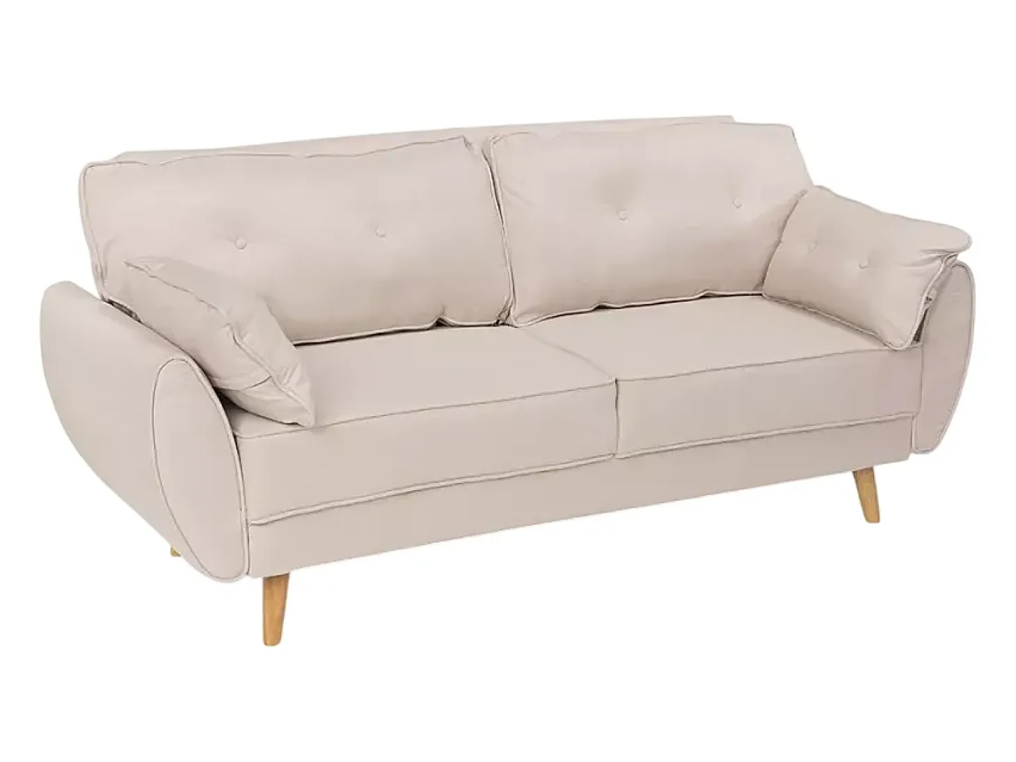 Sofá cama reclinable de diseño nórdico clic clac 3 plazas en tejido Fortaleza - Beige