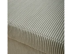 Sofá cama redondeado de pana fina, 2 plazas gris claro