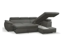 Sofá cama rinconera de tela ángulo drch. antracita FABIEN