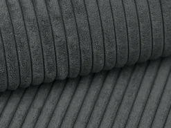 Sofá cama rinconera derecha de pana gris antracita - AMELIA