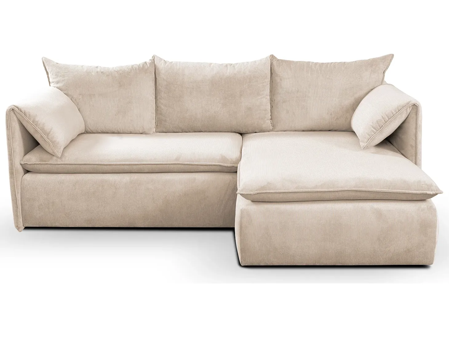 Sofá cama rinconera derecha de pana beige -TEODORA de Pascal Morabito