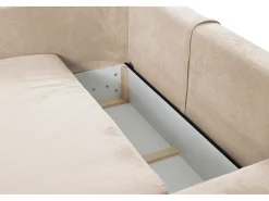 Sofá cama rinconera derecha de pana beige -TEODORA de Pascal Morabito