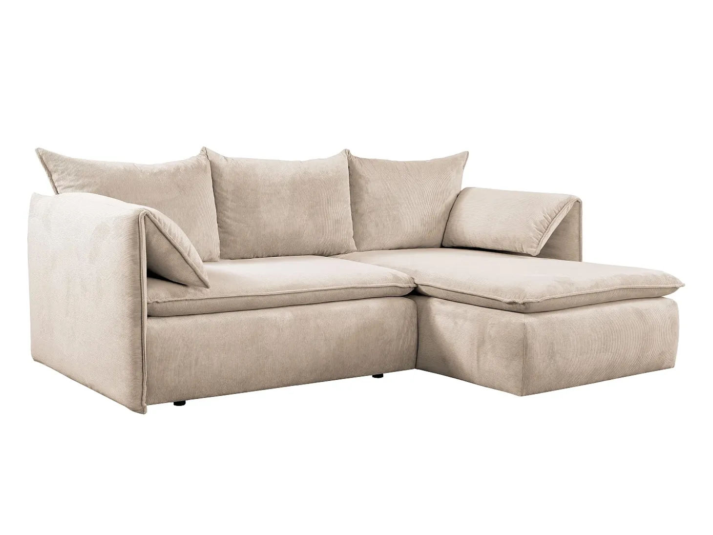Sofá cama rinconera derecha de pana beige -TEODORA de Pascal Morabito
