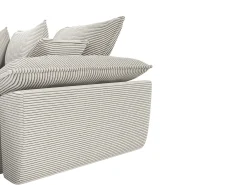 Sofá cama rinconera derecha de pana cerma de estilo charme francés vintage GUILLERMO