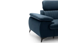 Sofá cama rinconera izquierda de terciopelo gris antracita SAMARA