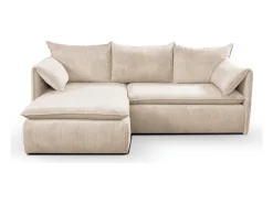 Sofá cama rinconera izquierda de pana beige -TEODORA de Pascal Morabito