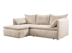 Sofá cama rinconera izquierda de pana beige -TEODORA de Pascal Morabito