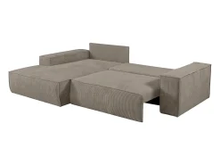 Sofá cama rinconera izquierda de pana color topo AMELIA