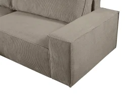 Sofá cama rinconera izquierda de pana color topo AMELIA