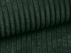 Sofá cama rinconera terciopelo canalé verde pino AMELIA - Ángulo izquierdo