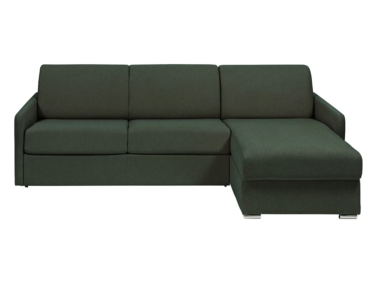 Sofá cama rinconera tipo italiano de tela verde pino Cama de 140 cm con lamas Colchón de 22 cm CALIFE
