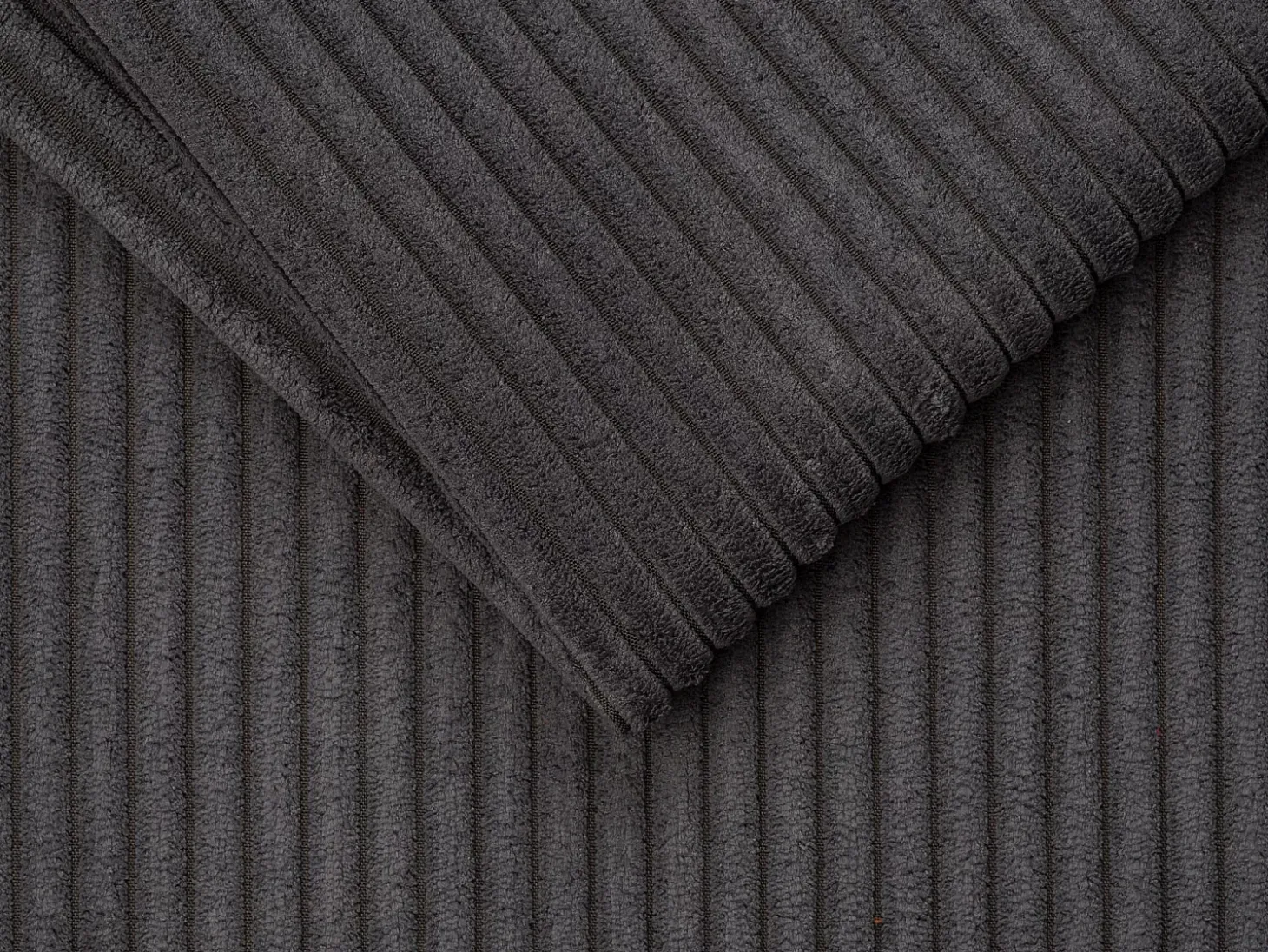 Sofá cama rinconera tipo italiano de pana gris antracita con Cama de 160 cm VIZIR