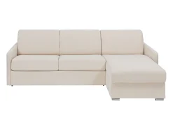Sofá cama rinconera tipo italiano de tela beige cama de 160 cm lamas de 18 cm CALIFE