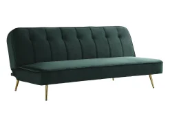 Sofá cama/clic clac terciopelo "James" - 180 x 83 x 75 cm - 3 plazas - Verde oscuro