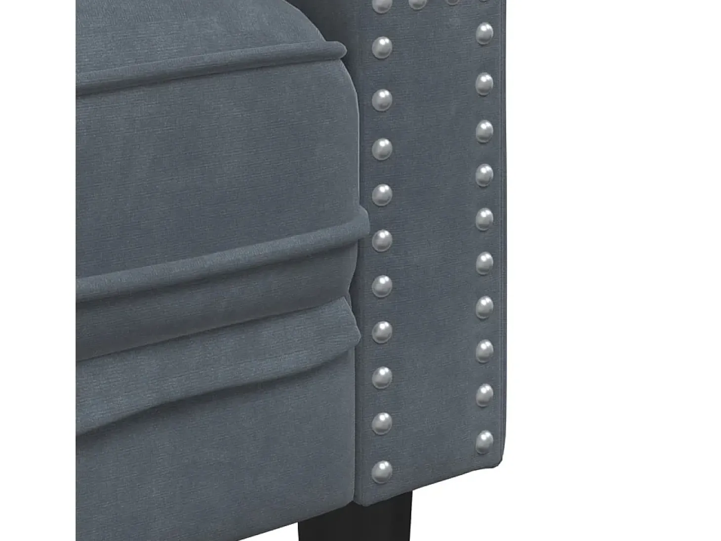 Sofá Chesterfield 2 plazas con cojines terciopelo gris oscuro