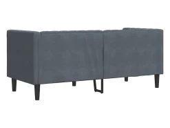 Sofá Chesterfield 2 plazas con cojines terciopelo gris oscuro