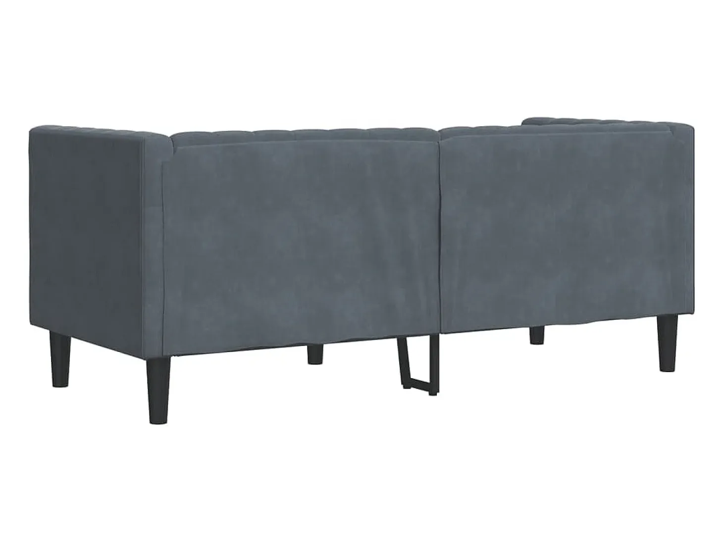 Sofá Chesterfield 2 plazas con cojines terciopelo gris oscuro