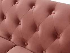 Sofá chesterfield 2 plazas de terciopelo rosa viejo TURNER