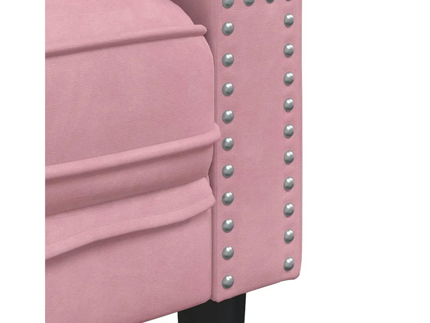 Sofá Chesterfield 3 plazas con cojines terciopelo rosa
