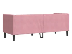 Sofá Chesterfield 3 plazas con cojines terciopelo rosa
