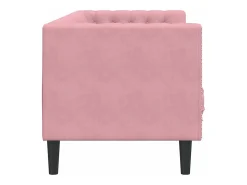 Sofá Chesterfield 3 plazas con cojines terciopelo rosa