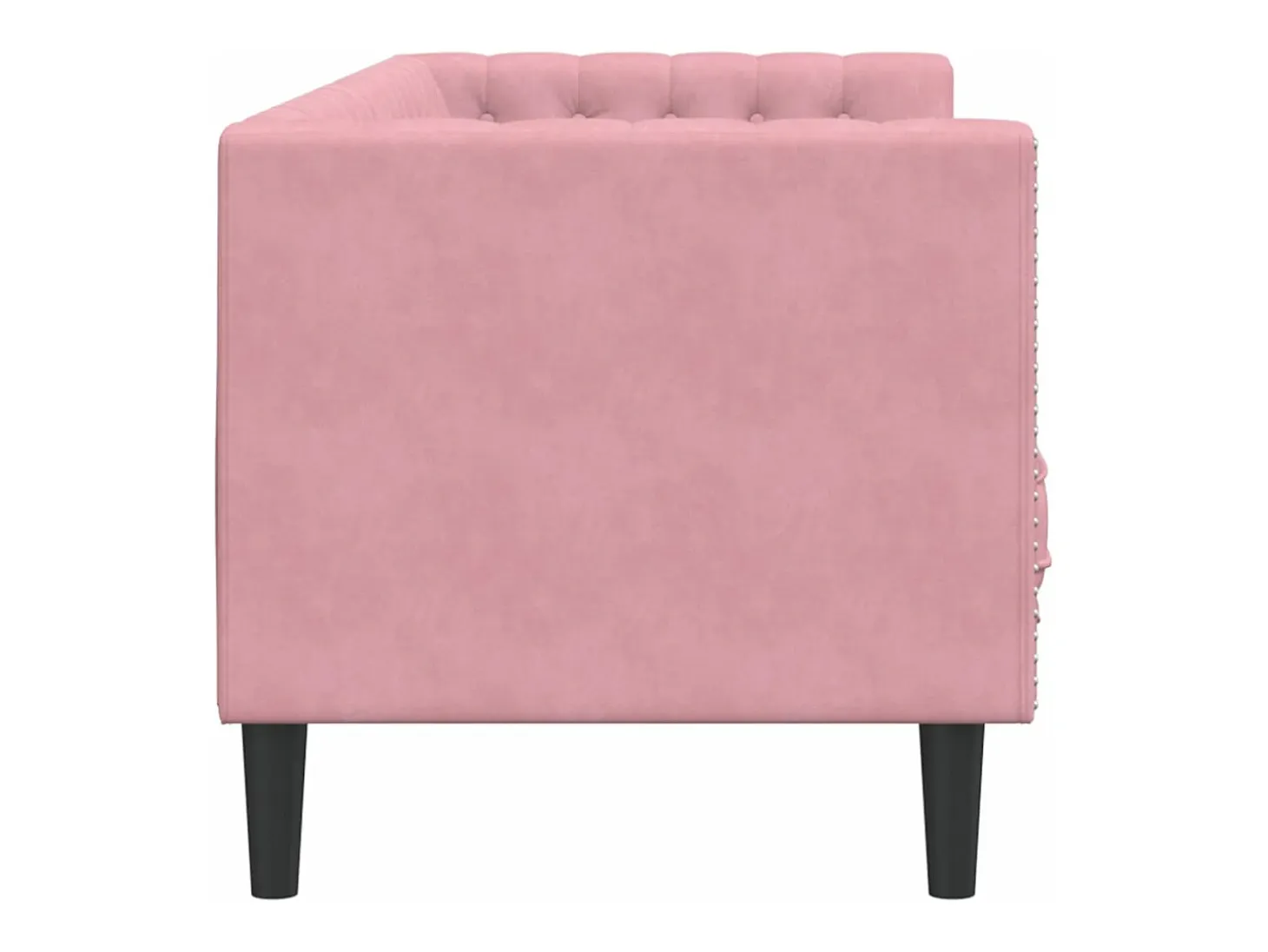 Sofá Chesterfield 3 plazas con cojines terciopelo rosa