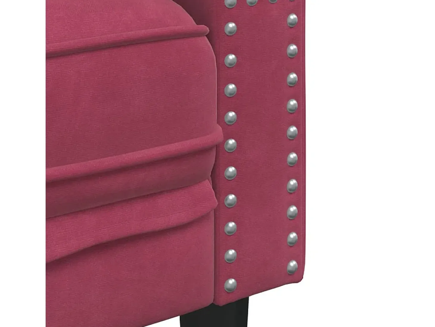 Sofá Chesterfield 3 plazas con cojines terciopelo rojo tinto