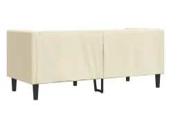 Sofá Chesterfield de 2 plazas cuero artificial blanco crema
