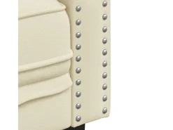 Sofá Chesterfield de 2 plazas cuero artificial blanco crema