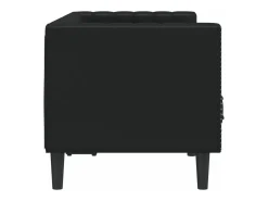 Sofá Chesterfield de 2 plazas cuero artificial negro