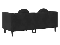 Sofá con cojines 2 plazas terciopelo negro