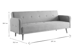 Sofá convertible 3 plazas diseño escandinavo gris oscuro ULLA