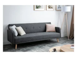 Sofá convertible 3 plazas diseño escandinavo gris oscuro ULLA