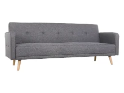 Sofá convertible 3 plazas diseño escandinavo gris oscuro ULLA