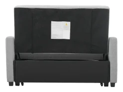 Sofá convertible con brazos y respaldo regulable - lino gris - para salón y dormitorio