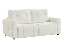Sofá convertible de 3 plazas en chenilla beige colchón 12 cm ECORIA