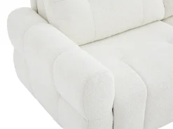 Sofá convertible de 3 plazas en chenilla beige colchón 12 cm ECORIA