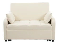 Sofá convertible 127x75x94 cm - Respaldo ajustable - Incluye 2 cojines - Beige