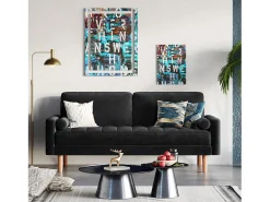 Sofá de 2 a la plantilla - con 2 cojines - en terciopelo - Pies de madera - para dormitorio, sala de estar - 142x76x69cm - negro
