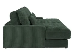 Sofá de 3 plazas con asiento profundo de pana color verde pino CALAZO