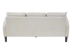 Sofá de 3 plazas con chaise longue – Sofá esquinero con bolsillos laterales – Tejido de algodón y lino beige
