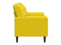 Sofá de 2 plazas con cojines terciopelo amarillo 140 cm
