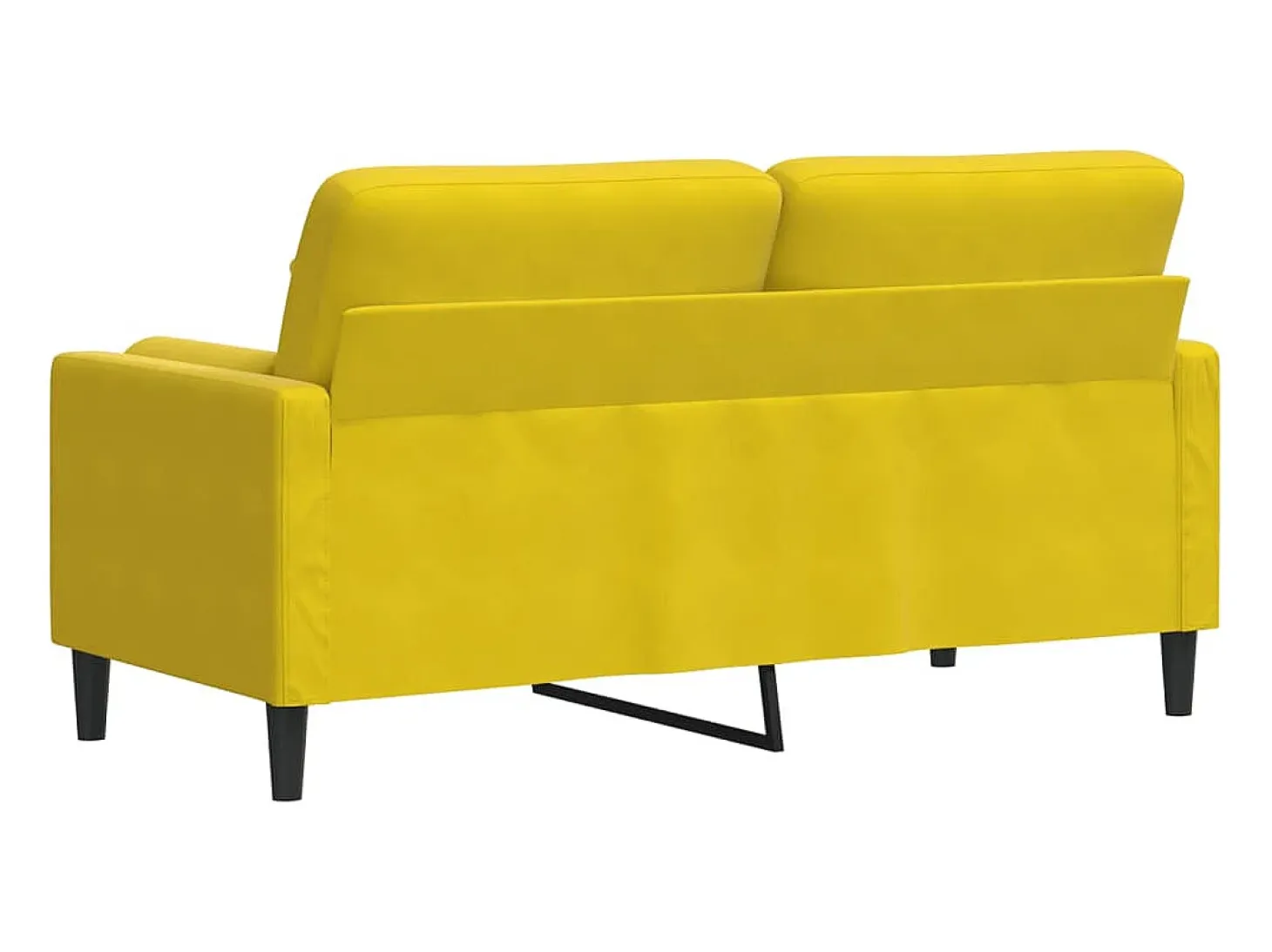 Sofá de 2 plazas con cojines terciopelo amarillo 140 cm