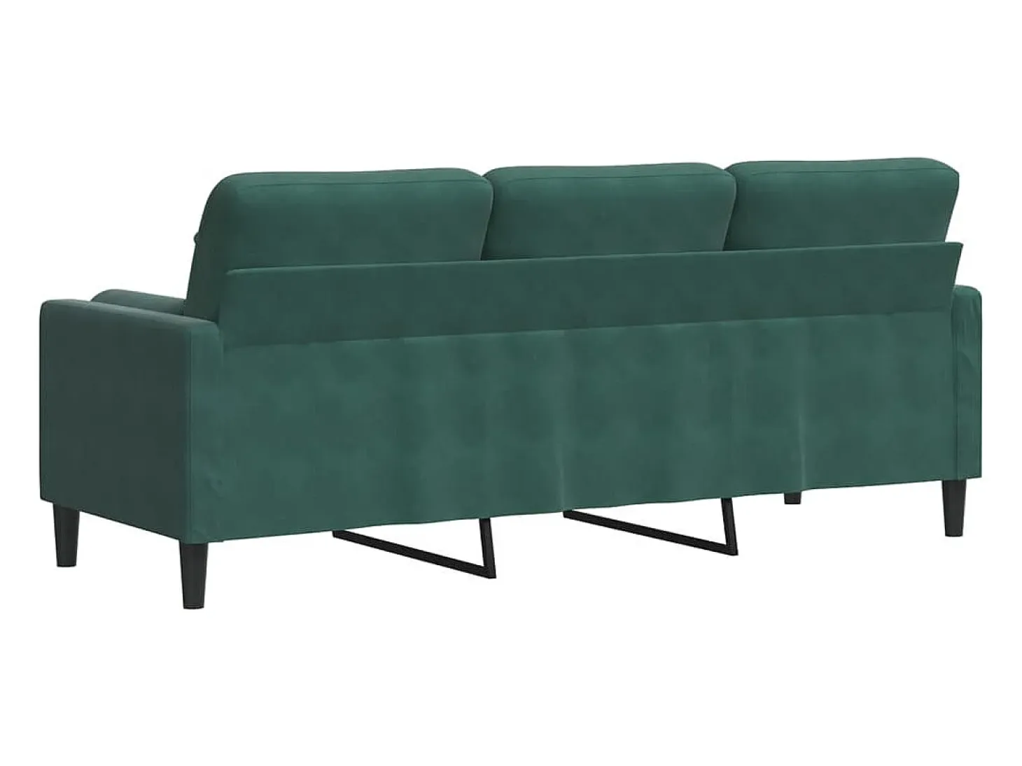 Sofá de 3 plazas con cojines terciopelo verde oscuro 180 cm
