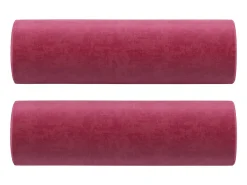 Sofá de 2 plazas con cojines terciopelo rojo tinto 140 cm