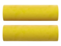 Sofá de 2 plazas con cojines terciopelo amarillo 120 cm