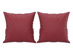 Sofá de 3 plazas con cojines cuero sintético rojo tinto 180 cm